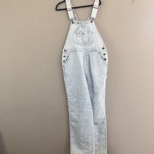 Faherty Stonewashed Railroad Striped Overalls Med